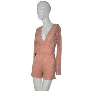 Bebe Scallop Black Lace Romper